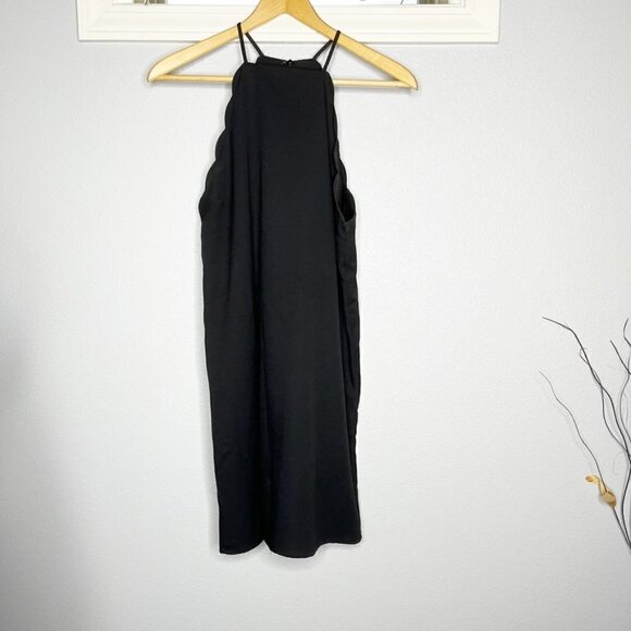 Lulus Dresses & Skirts - Lulu’s Halter Neck Sleeveless Dress Black Large Scalloped Back Zip L